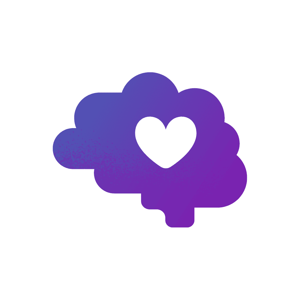 Cloud with a heart and lightning bolt inside, symbolizing emotional distress and mental health challenges.